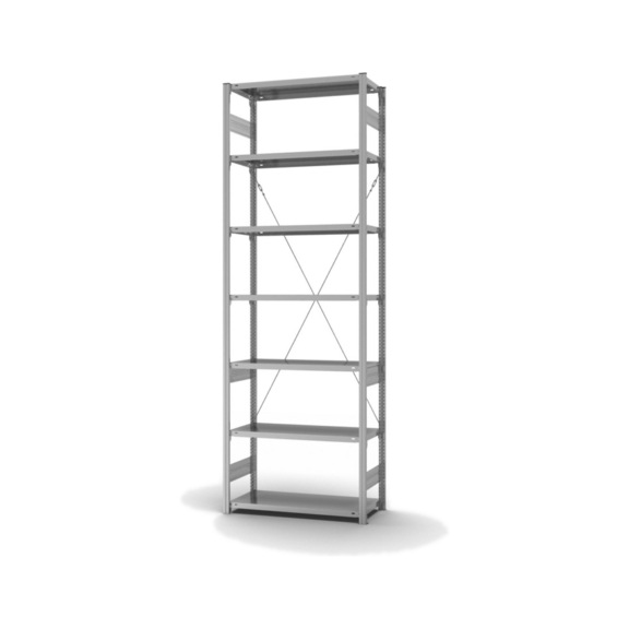 HOFE shelving rack basic bay 1,000x400 mm, 7 zp. shelves, 145 kg HZG30410XL - Shelving rack, single-sided