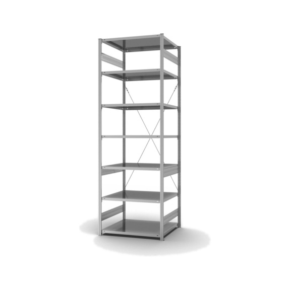HOFE shelving rack basic bay 1,000x800 mm, 7 zp. shelves, 130 kg HZG30810XL - Shelving rack, single-sided