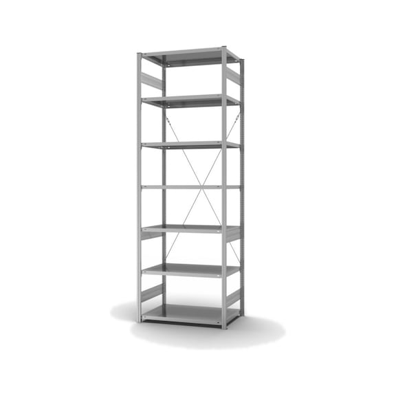 HOFE, étagère stockage, mod base 1 000x600 mm, 7 tab. zing., 240 kg, HZG30610XM - Etagère de stockage, simple face