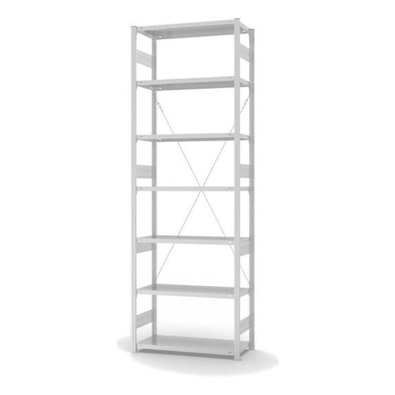 Module base pr rayonnage HOFE 1 000x400 mm, 7 tabl. gr. clr, 315 kg HKG30410XS - Etagère de stockage à un côté