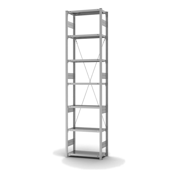 HOFE shelving rack basic bay 750x300 mm, 7 zp. shelves, 300 kg HZG30307XS - Shelving rack, single-sided