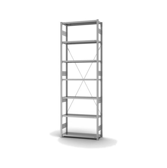 Piso bás. est. baldas HOFE 1000x300 mm, 7 baldas cinc., 300 kg HZG30310XS - Estantería de baldas, de una cara