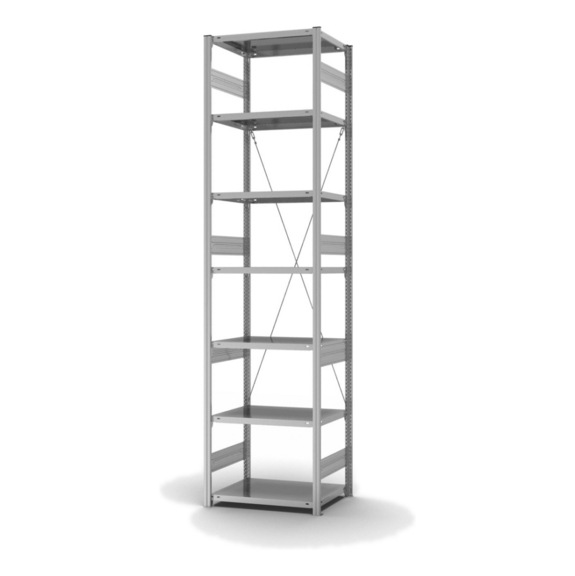 HOFE Module base pr étag. stock. 750x500 mm, 7 tabl. zinguées, 300 kg HZG30507XS - Etagère de stockage, simple face