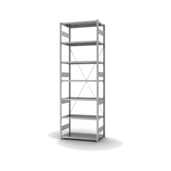 HOFE shelving rack basic bay 1,000x500 mm, 7 zp. shelves, 330 kg HZG30510XS - Shelving rack, single-sided