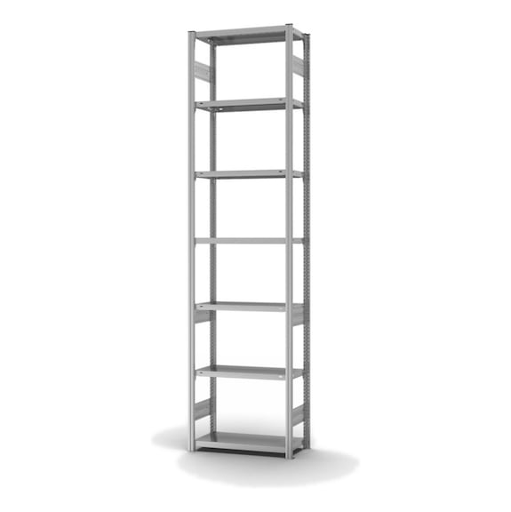 HOFE, étagère stockage, mod base 750x300 mm, 7 tab. zing., 150 kg, HZG30307AL - Etagère de stockage à deux côtés