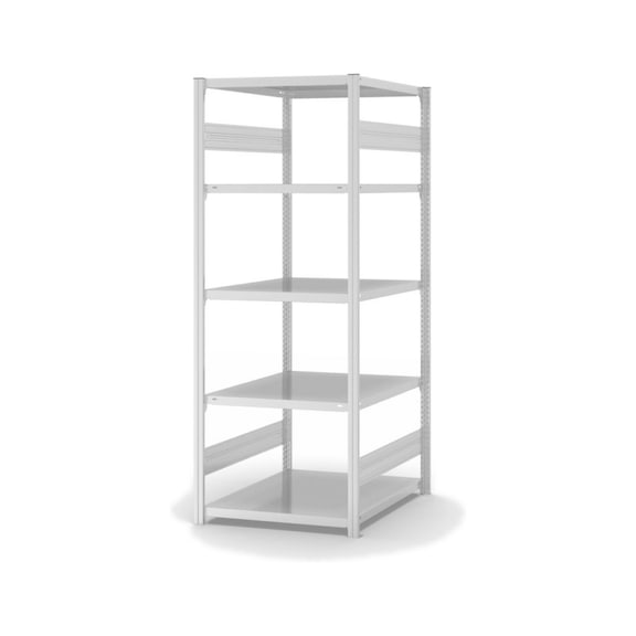 HOFE, étag stockage, mod base 750x800 mm, 5 tab gris clair 230 kg, HKG20807AM - Etagère de stockage à deux côtés