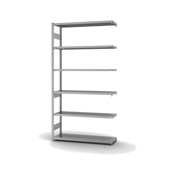 HOFE shlv. rack add-on bay 1,300x400 mm, 6 zp. shlvs, bay load 1,800 kg - Double-sided shelving rack