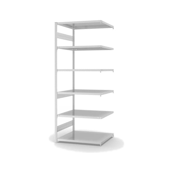 Module extens. rayonnage HOFE 1 000x800 mm, 6 tabl. gr. clr, cap. charge 330 kg - Etagère de stockage à un côté