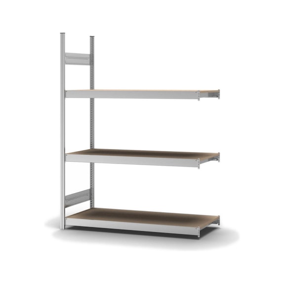 HOFE, gde étag compart, mod ext 1 500x500 mm, 3 tab. zing., plateaux bois agglo - Grande étagère compartimentée avec panneaux en bois aggloméré