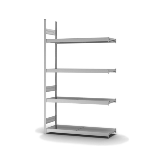 Module d'extension pr grande étagère compart. HOFE 1 500x400 mm, 4 tabl. ac. ZI - Grande étagère compartimentée avec étagères en acier