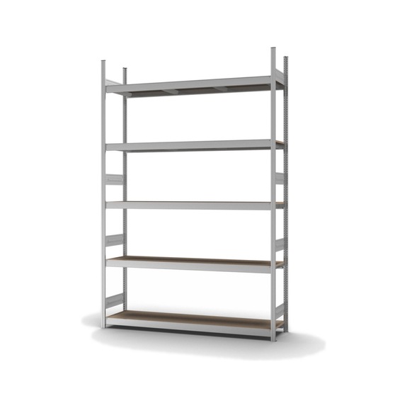 HOFE Großfachregal-Grundfeld 2000x400 mm 5 Ebenen verzinkt, GZG30420S - Großfachregal mit Spanplatten