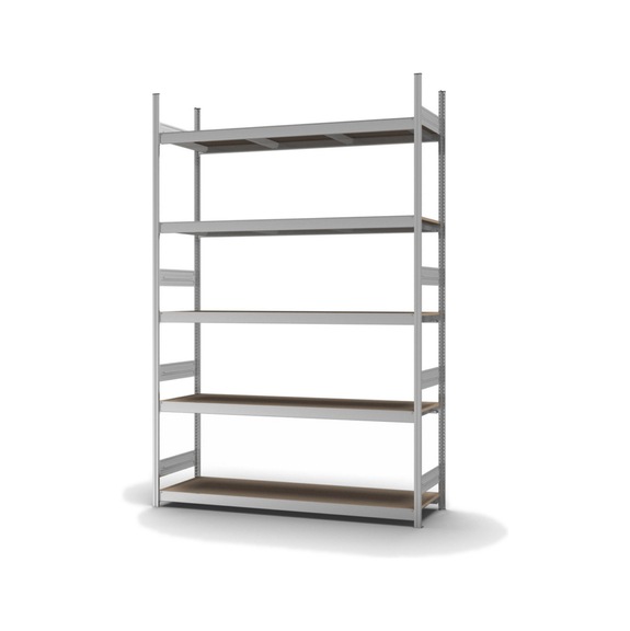 Module base pr gde étagère compart. HOFE 2 000x500 mm, 5 tabl. ZI, pann. agglo - Grande étagère compartimentée avec panneaux en bois aggloméré