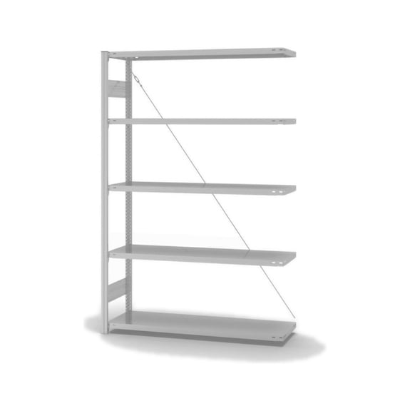 HOFE, étag stock ESD, mod ext 1 300x400 mm, 5 tab gris clair, avec dissipation - Etagère de stockage ESD