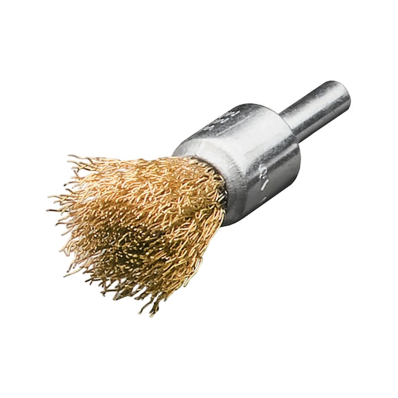 LESSMANN brosses pinceaux sur tige avec fil ondulé, 453561, poils en fil laiton - Brosses pinceaux sur tige avec fil toronné