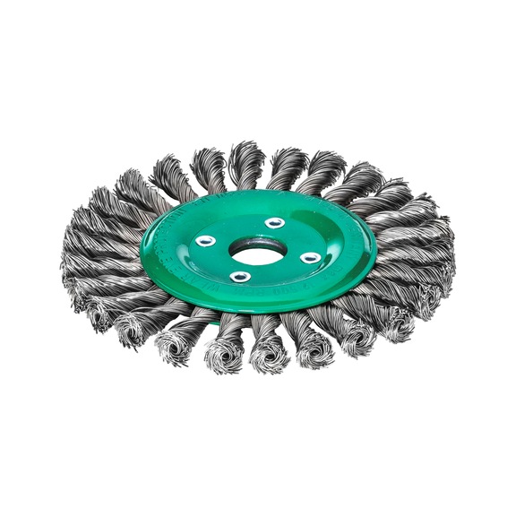 LESSMANN wheel brushes with clockwise braided wire 473811 st/stl wire bristles - Wheel brushes with wire braided anti-clockwise