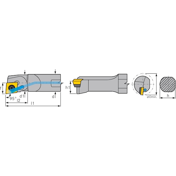 Vollhartmetall Bohrstange E08K.SCLC.R06 | E08K.SCLC.R06