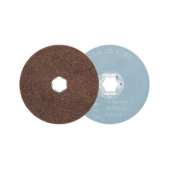 Disque souple texture abr. PFERD Combiclick CC, dia 115mm, corindon A, grain 180 - COMBICLICK disque tendre non tissé