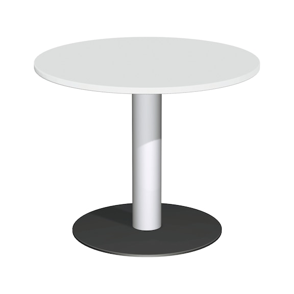 Table de conférence, ronde, 900 mm en RAL 7035 gris clair, 1 pied tulipe - Table de conférence, ronde avec pied tulipe
