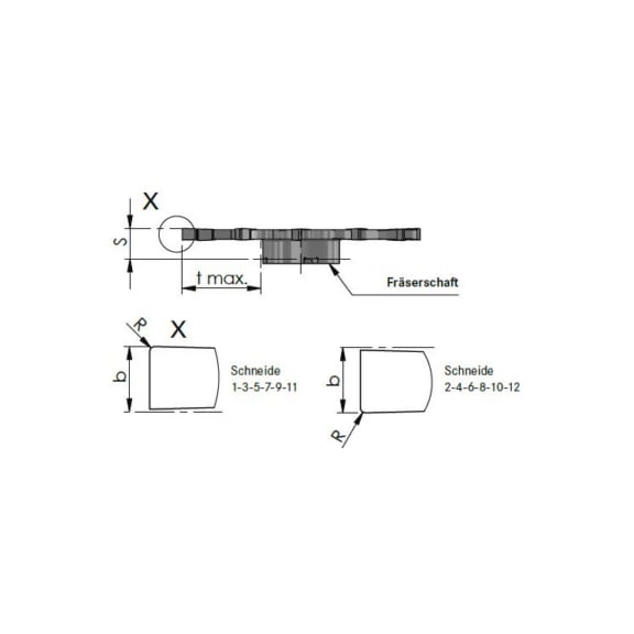 X1250.X400.02/P04C DÜMMEL, Minimill XL Schneideinsatz P04C ØDs=50; b=4.0; R=0.2 - Typ X1250, Minimill Schneideinsatz