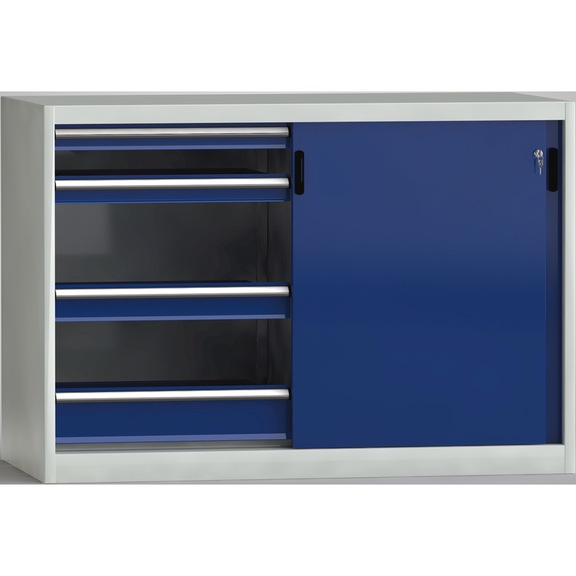 KLW sliding-door wardrobe 1500x1000x815 mm with 8 drawers - Workshop cabinet