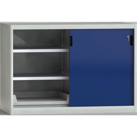 KLW Sliding door cupboard 1500x1000x815 mm with 2 pull-out shelves 2 shelves - Workshop cabinet
