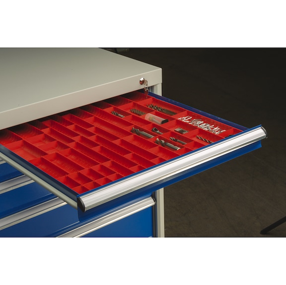 KLW Muldeneinsatz aus Kunststoff, rot 150x150x29 mm Fachbreite: 31 mm - Organisationseinsatz für Schublade