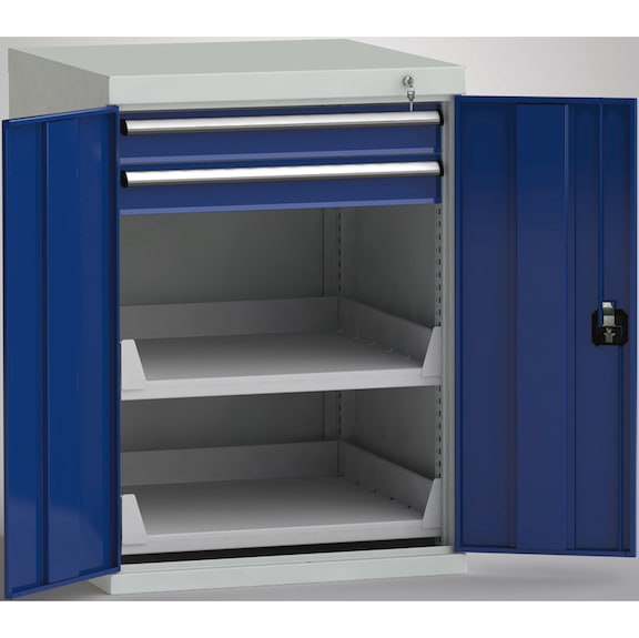 KLW machine side cabinet 725x772x1000 mm with 2 drawers 2 pull-out shelves - Workshop cabinet