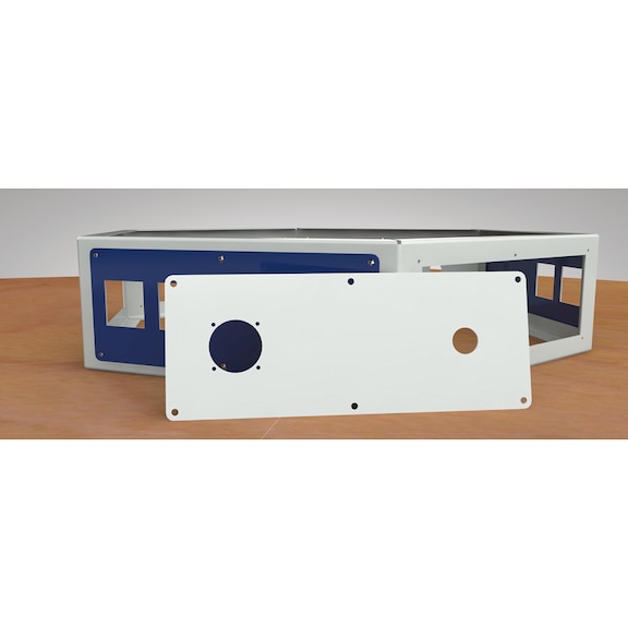 KLW 6-corner power top empty enclosure for individual equipping - Socket outlet combination