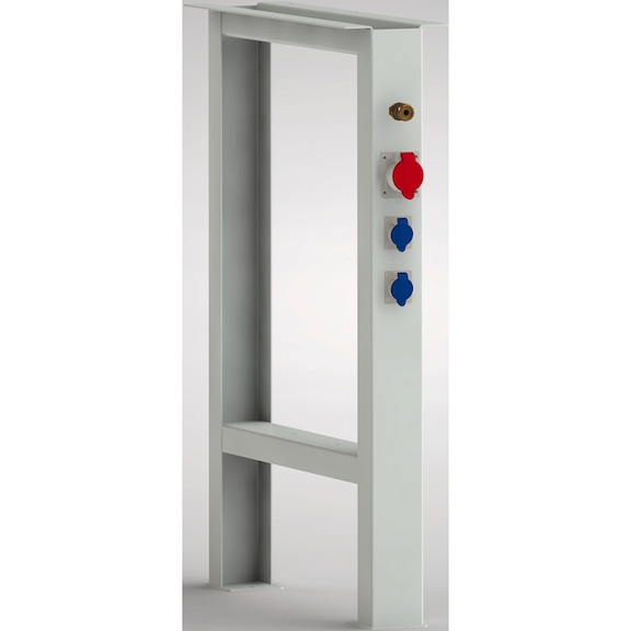 KLW workbench foot in U-hat design 800x608x80mm. 1xcompressed air 1xsocket400V 2x230V - Footrest (workshop)