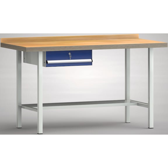 KLW Ergo-Profi-Werkbank 1 Rückbrett, 1 Gehäuse 1 Schublade WP003E-1500M45-E7001 - Werkbank