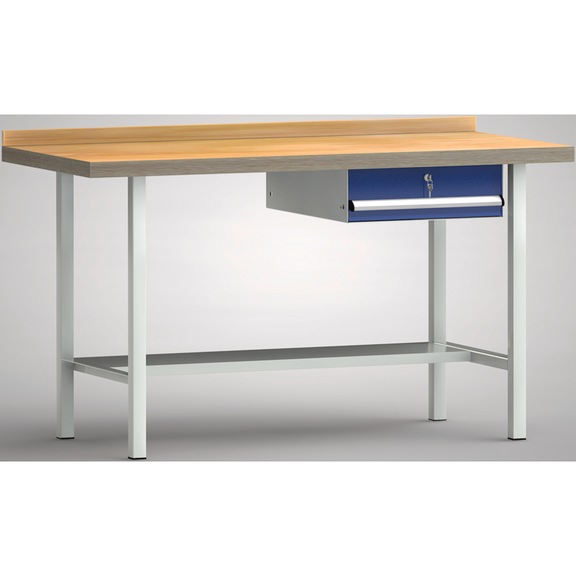 KLW Ergo-Profi-Werkbank 1 Rückbrett, 1 Gehäuse 1 Schublade WP003E-1500M45-E7002 - Werkbank