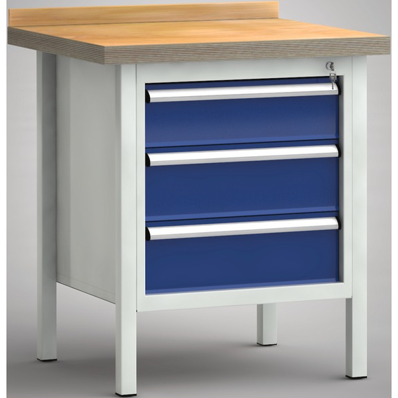 KLW Ergo-Profi workbench 1 back board, 1 housing 3 drawers WP052E-0750M45-E1632 - Workbench