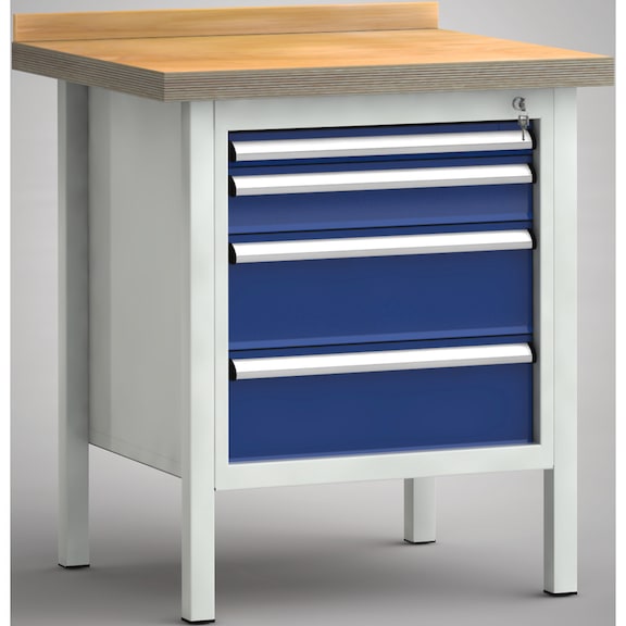 KLW Ergo standard workbench housing 4 drawers WS052E-0750M40-E7020 - Workbench