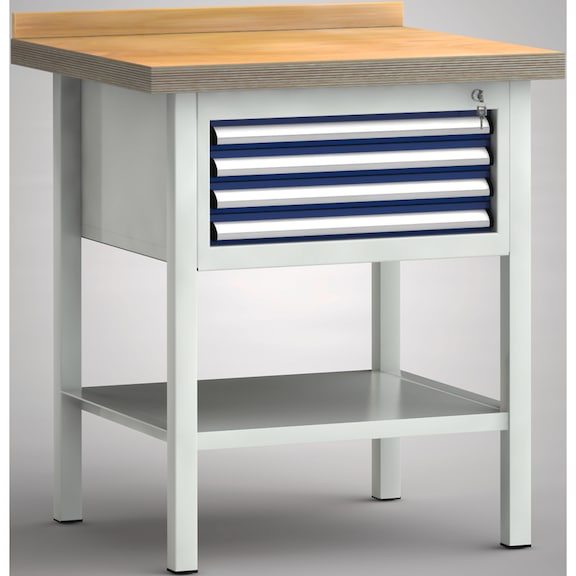 KLW Professional workbench 1 back board 1 housing 4 drawers WP057N-0750M45-E7020 - Workbench