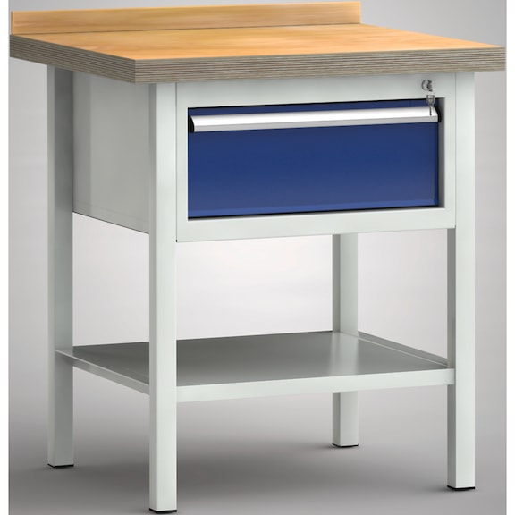 KLW Standard-Werkbank 750x700x840 Gehäuse 1 Schublade WS057N-0750M40-E7023 - Werkbank