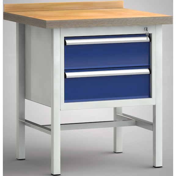 KLW Ergo workbench 750x700x905 back board, 1 housing 2 drawers - Workbench