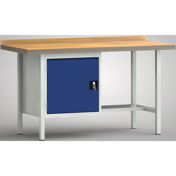 KLW professional workbench 1500x700x845 1 back board, 1 housing 1 door - Workbench