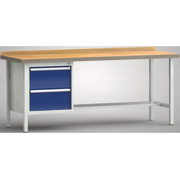 KLW Ergo-Profi workbench 1 back board, 1 housing 2 drawers WP118E-2000M45-E7030 - Workbench