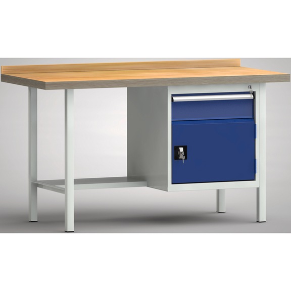 KLW Standard-Werkbank 1500x700x900 Gehäuse 1 Türe, 1 Schublade - Werkbank