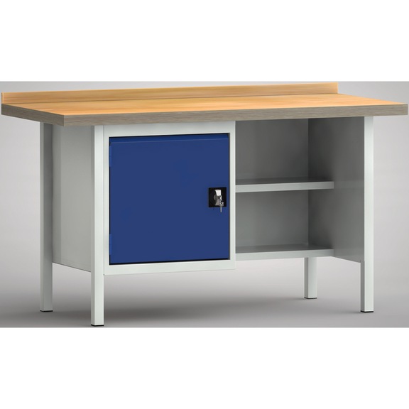 KLW Ergo-Profi-Werkbank 1 Rückbrett, 1 Gehäuse 1 Türe WP138E-1500M45-X7026 - Werkbank