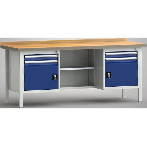 KLW Ergo standard workbench 2000x700x900 Housing 2 doors, 4 drawers - Workbench