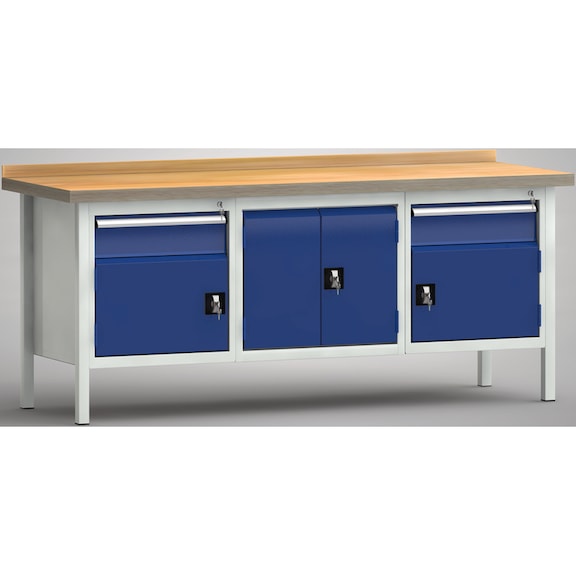 KLW Standard workbench housing 2 doors, 2 drawers WS239N-2000M40-E7020 - Workbench