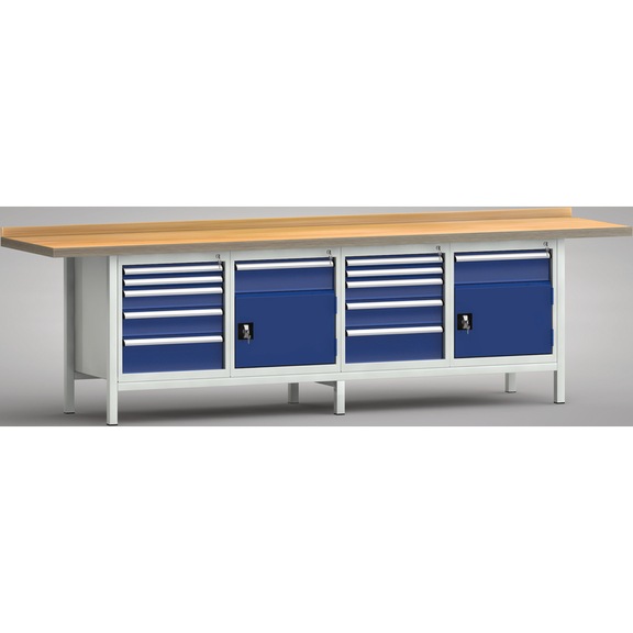 KLW Ergo standard workbench 3000x700x900 Housing 2 doors, 12 drawers - Workbench