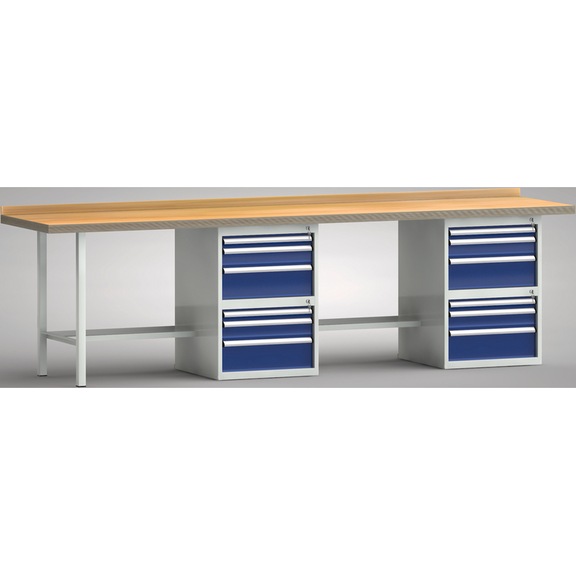 KLW Standard-Werkbank 3000x700x840 Gehäuse 12 Schubladen WS438N-3000M40-E7021 - Werkbank