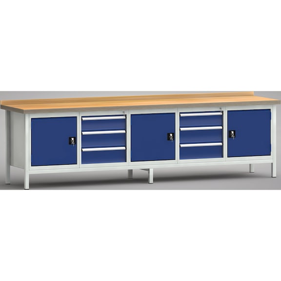 KLW Ergo standard workbench 3000x700x900 Housing 3 doors, 6 drawers - Workbench