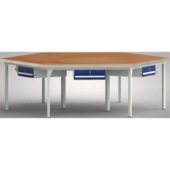 KLW Standard workbench 6-corner with 6 housings and 6 drawers WS600N-1350M40-E7003 - Workbench