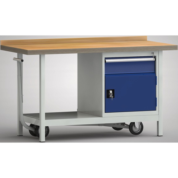 KLW professional workbench mobile door and 1 drawer WP713N-1500M45-E1681 - Workbench