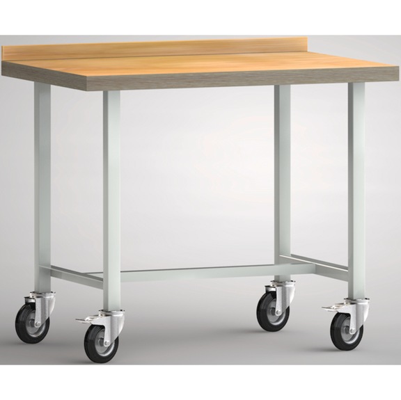 KLW Beistell-Werkbank 1000x700x845 mm, Buchen-Multiplexplatte 45mm, Rückbrett - Werkbank