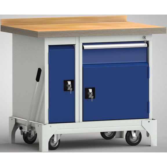 KLW professional workbench mobile with 2 housings and 5 drawers WPB95N-1000M45-E7045 - Workbench