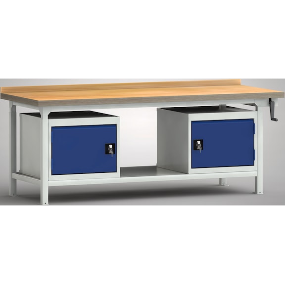 KLW professional hydraulic workbench with 2 housings 2 doors, WPHL50-20M45-X2V01 - Workbench